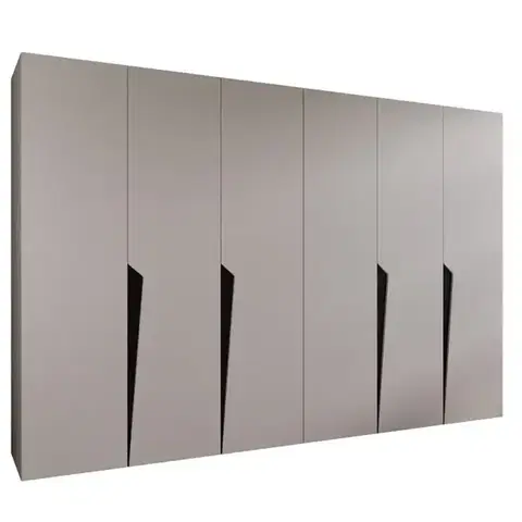 Šatníkové skrine Skriňa Piano 1-300 (2x150) kašmír/čierna