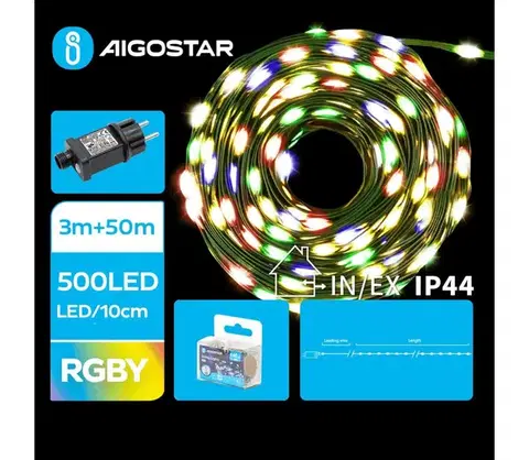 LED osvetlenie  B.V.  - LED vonkajšia vianočná reťaz 500xLED/8 režimov 53 m IP44 viacfarebná B103031S4