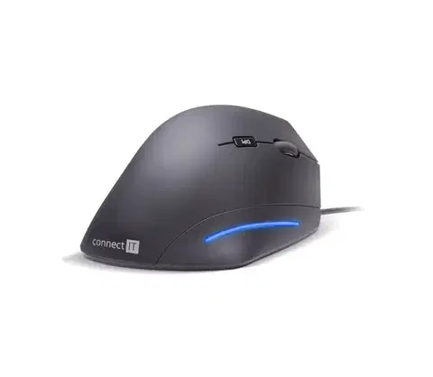 Klávesnice a myši CONNECT IT CMO-2500-BK - Ergonomická drôtová myš Verti Wire 1000/1600 DPI čierna CMO-2500-BK