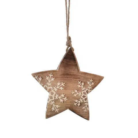 Vianočné dekorácie 4Home Dekorácia z mangového dreva Snowflake Star, 20 cm