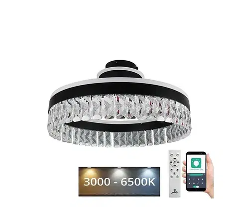 Svietidlá  LED Stmievateľný prisadený luster LED/75W/230V 3000-6500K čierna + diaľkové ovládanie TA1305/B