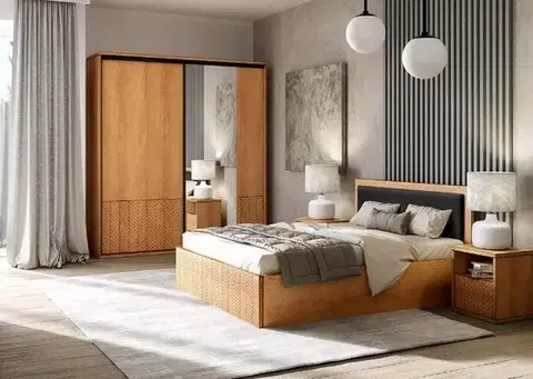 Spálňové zostavy FINEST moderná spálňa, dub karamel