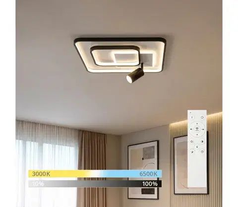 Svietidlá BRILAGI - stmievateľné LED stropné svietidlo UNITY LED/75W/230V + 1xGU10/3W biela/čierna +DO BRMXC2913-500