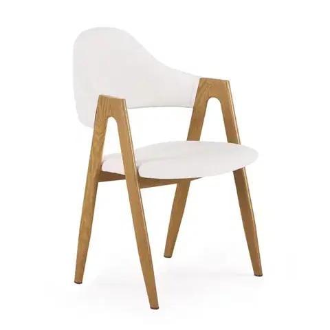 Čalúnené stoličky Stolička K247 ekokoža/kov biela 53x57x80