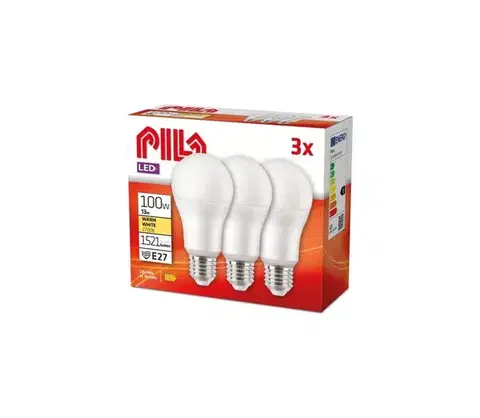 LED osvetlenie Sada 3x LED žiaroviek Philips Pila E27/13W/230V 2700K 8727900971736
