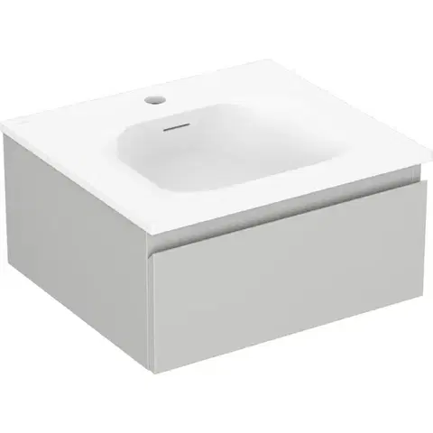 Kúpeľňový nábytok MEXEN/S - Orio kúpeľňová skrinka 50 cm s umývadlom Vela, 1 šuplík, sivá mat/biela mat 91A10-05023-1-BF62-W23M01
