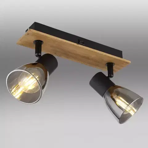 Lampy do obývačky Stropné bodové svietidlo  54307-2W drevo   LS2