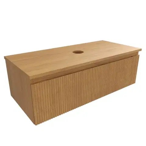 Kúpeľňový nábytok Kúpeľňová skrinka s krycou doskou SAT Evolution 98x30x44, 5 cm dub medový mat SATEVO100DMD SATEVO100DMD