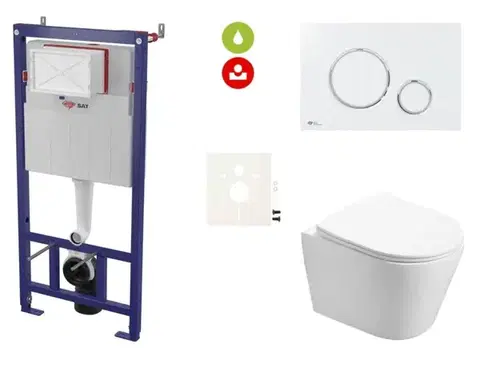 Záchody Cenově zvýhodněný závěsný WC set SAT do lehkých stěn / předstěnová montáž + WC SAT Infinitio SIKOSSIN70KECO SIKOSSIN70KECO