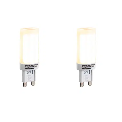 LED osvetlenie Sada 2ks stmievateľných LED žiaroviek G9 s 3-stupňovým stmievaním, opál, 4,5W, 500lm, 2700K