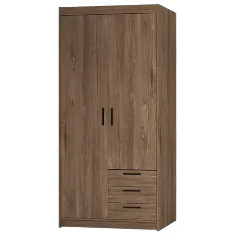 Šatníkové skrine Skriňa Elena 2D3S dub lefkas