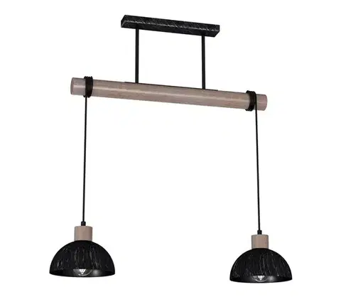 Svietidlá  Luster na lanku ERIK 2xE27/60W/230V hnedá/čierna MLP7639