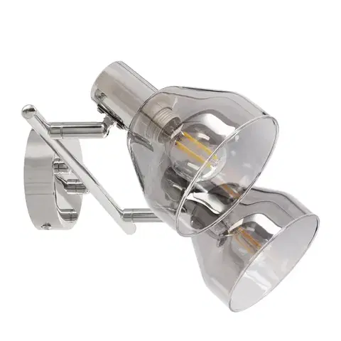 Stropná svetla GRAZIA lampa sufitowa chromowy 2x40W E14 klosz dymiony