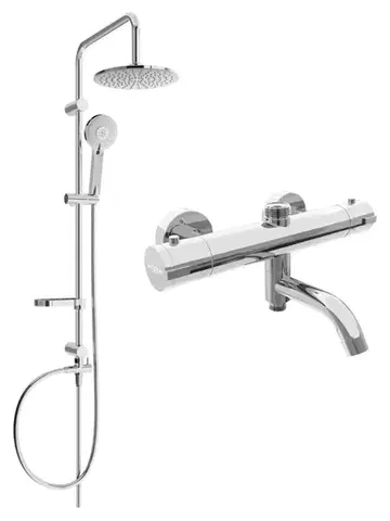 Sprchy a sprchové panely MEXEN/S - Carl sprchový stĺp vrátane sprchovej termostatickej batérie Kai, chróm 77900240-00