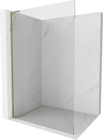Sprchové dvere MEXEN/S - Kioto L Sprchová zástena WALK-IN 65 x 200, transparent, zlatá 800-065-103-50-00