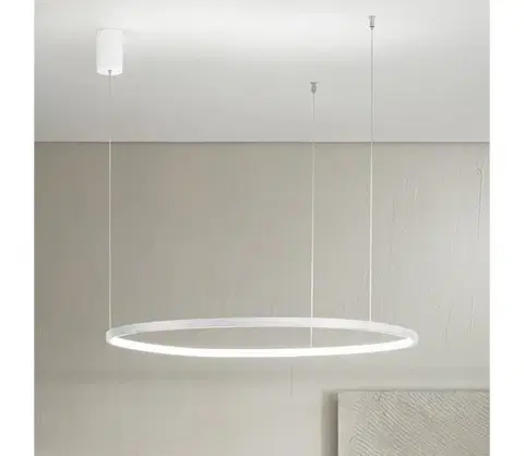 Svietidlá Ondaluce - LED stmievateľný luster na lanku SOEL LED/38W/230V pr. 80 cm biela SO.SOEL/80-BIANCO