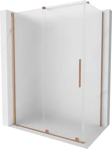 Sprchovacie kúty MEXEN/S - Velár sprchovací kút, posuvné dvere 130 x 70, dekor, meď kartáčovaná 871-130-070-31-65