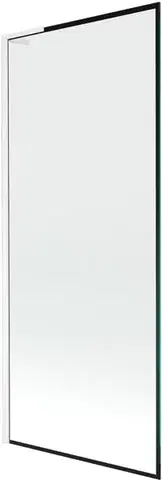 Sprchové dvere MEXEN/S - Next L vaňová zástena FIX 80 x 150, čierna vzor, biela 895-080-000-03-70-20