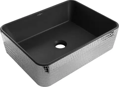 Umývadlá MEXEN - Catia umývadlo na dosku 48 x 37, čierna mat/strieborná vzor 21314872