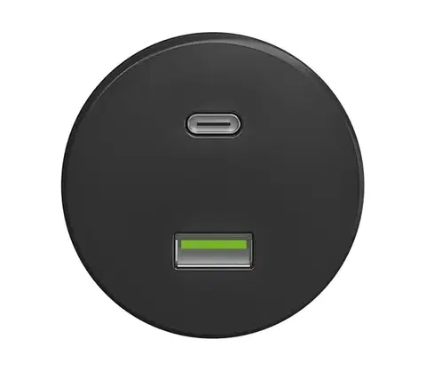 Predlžovacie káble Reblig - Retro USB zásuvka A+C bez rámčeka antracit A/USB