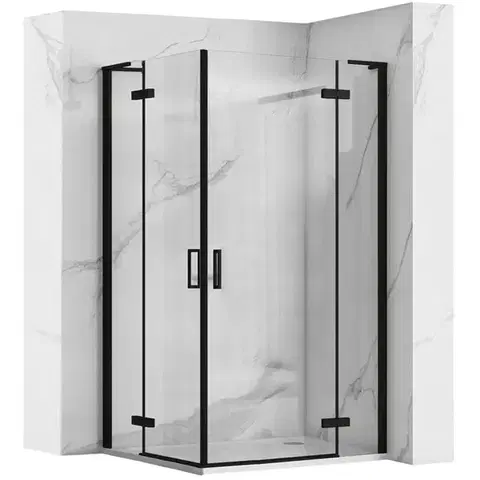 Sprchovacie kúty REA/S - Sprchová kabína Hugo Double Black 80x100 KPL-45233