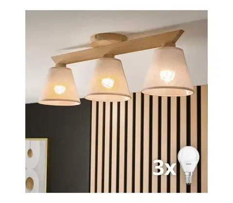 Svietidlá BRILAGI - LED  Prisadený luster ANTHONY 3xE14/40W/230V dub/béžová 8590828610571