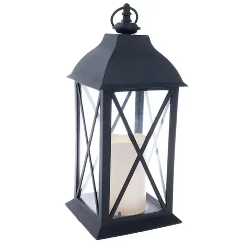 Vianočné dekorácie Lampáš s LED sviečkou Dalma, 14 x 30,5 x 14 cm, teplá biela, plast
