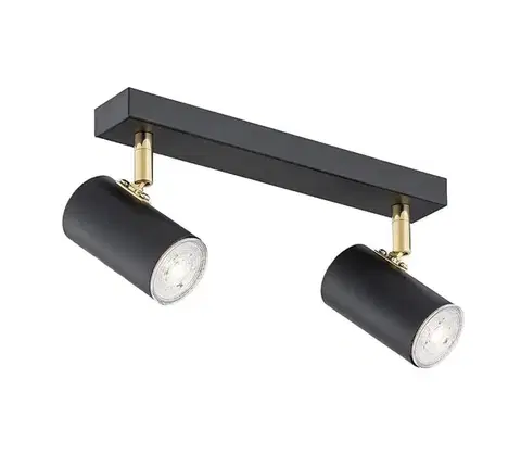 Svietidlá Argon 0891 - Bodové svietidlo LAGOS 2xGU10/5W/230V čierna/mosadz 891