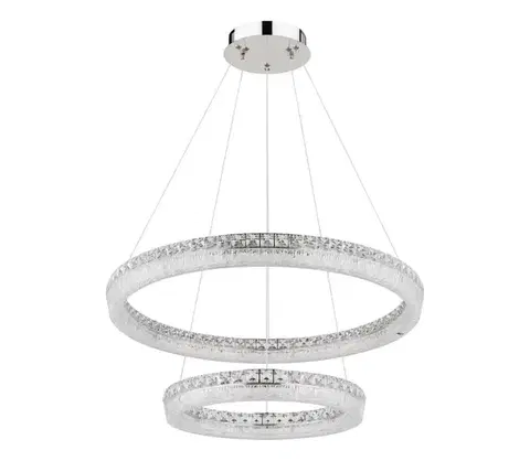 Svietidlá Globo 67387-72 - LED stmievateľný luster na lanku LAUREL 72W/230V priehľadné, s diaľkovým ovládaním 67387-72