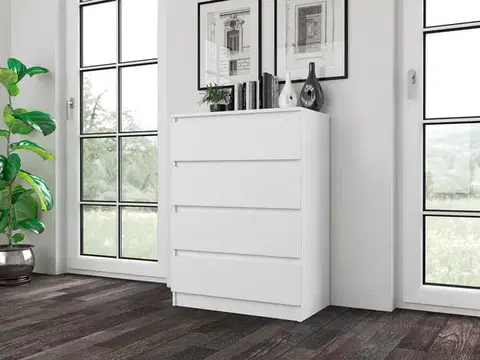 Komody a skrinky Zásuvková komoda WALMA M4, biela