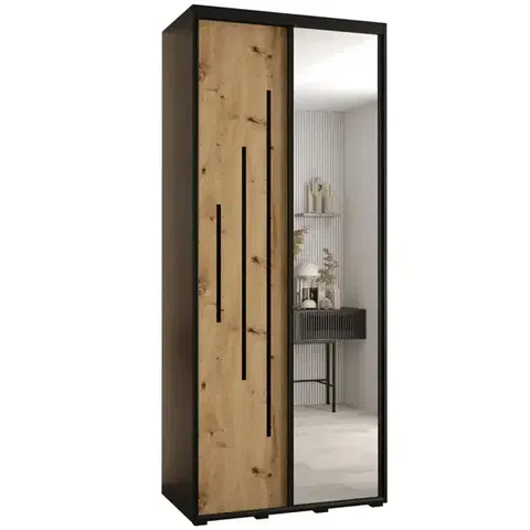 Šatníkové skrine Skriňa 45 Canaris 13 120 čierna/artisan/čierna