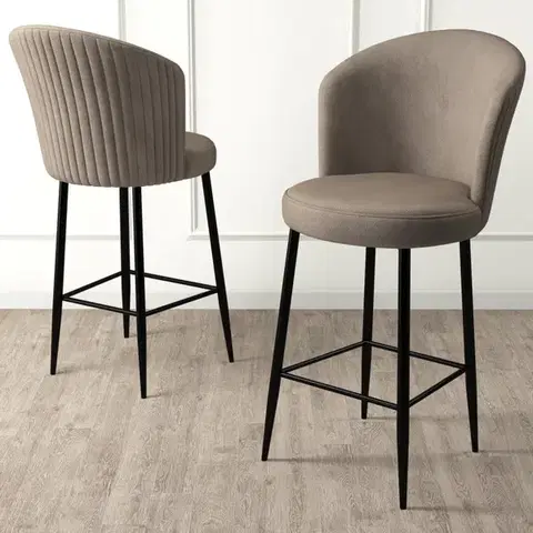 Barové stoličky Bar Stool Set (6 Pieces) Fora - Cappuccino, Black