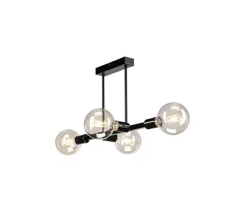 Svietidlá  Luster na tyči ASTRID 4xE27/60W/230V čierna LM 4.146