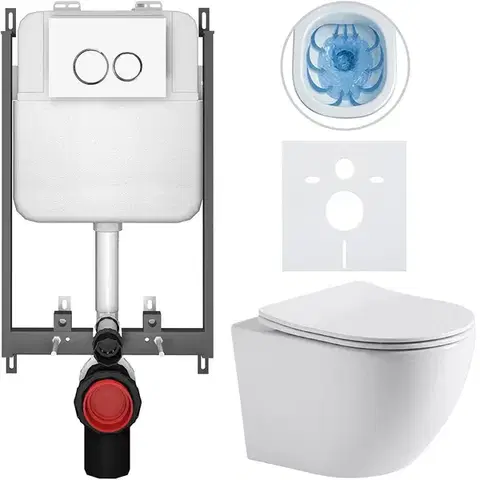 Záchody CERANO - Kompletný WC set Basic/Cesso - biela lesklá - WC tlačidlo Dualo/Biela - na zamurovanie - 49x36 CER-8050BD85926