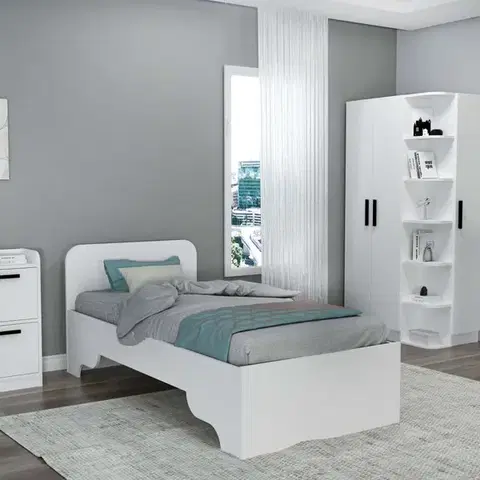 Postele Rám jednolôžkovej postele Luses - White