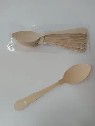 Jednorázový riad SPARMAL - Drevená lyžica 20,5cm, balenie 10ks