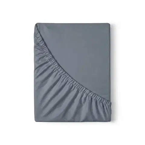 Plachty Kvalitex Saténové prestieradlo s gumou tmavosivá, 180 x 200 cm