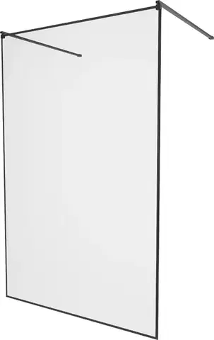 Sprchové dvere MEXEN/S - KIOTO samostatne stojaca sprchová zástena 100 x 200, transparent/čierna vzor 8 mm, čierna 800-100-002-70-70
