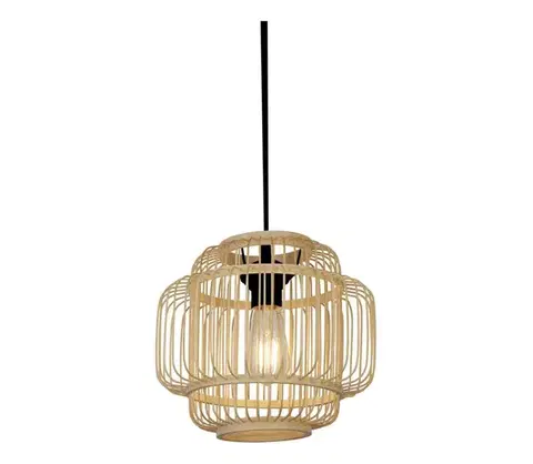 Svietidlá Searchlight 61089CW - Luster na lanku MADELINE 1xE27/7W/230V pr. 29 cm bambus 61089CW
