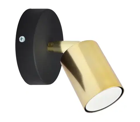 Svietidlá  LED Nástenné bodové svietidlo TUNE 1xGU10/4,8W/230V zlatá/čierna R-KM 1927/1 BK+GO MAT