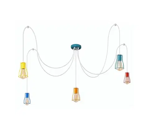 Svietidlá  Luster na lanku TUBE 5xE27/20W/230V pavúk W-KM 1924/5 MIX