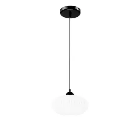 Svietidlá  Luster na lanku HARMA 1xE27/15W/230V pr. 25 cm biela/čierna LM - 1.257 / C