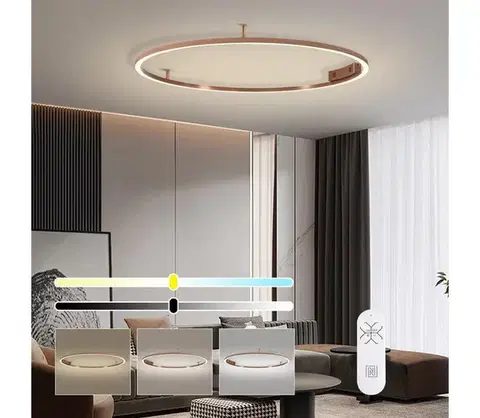 Svietidlá  NEO 07325-120C-LED Stmievateľné stropné svietidlo FINO 72W/230V 120 cm Tuya ružové zlato + diaľkové ovládanie 07325-120C