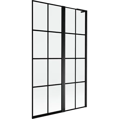 Sprchové dvere MEXEN/S - Mist L vaňová zástena 2-krídlová pravá 110 x 150, čierna kratka, čierna 8A9L-110-011-70-77-P