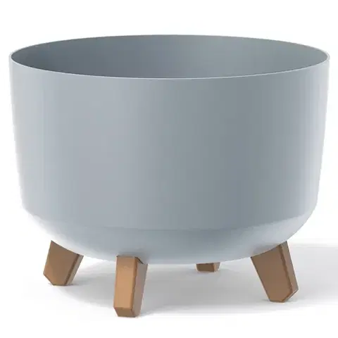 Kvetináče a truhlíky NABBI DGRL300 plastový kvetináč na nožičkách 29 cm svetlosivá