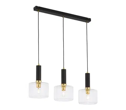 Svietidlá Jupiter 1848 - VA3 - Luster na lanku VANES 3xE27/60W/230V mosadz/čierna 1848