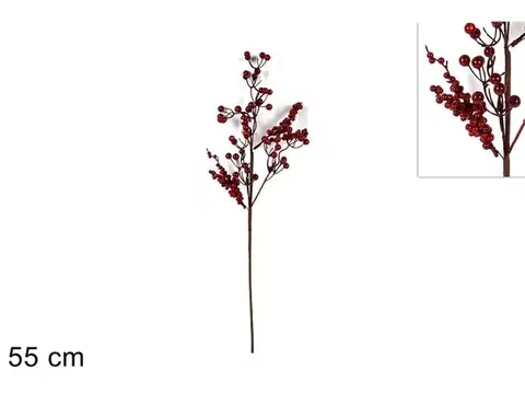 Vianočné dekorácie MAKRO - Vetvička vianočná 55cm zápich