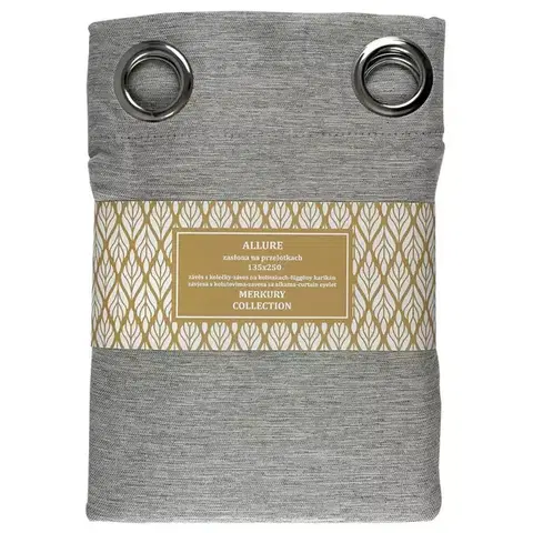 Závesy do spálne Záves na priechodkách Allure 135x250 sivá Merkury Home
