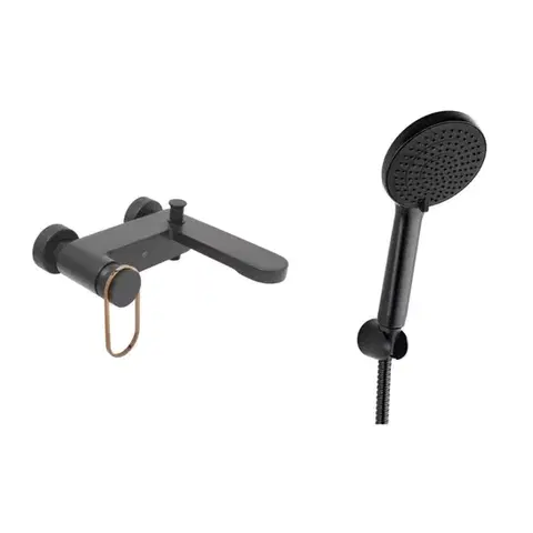 Kúpeľňové batérie Vanová baterie SAT Fusion s vanovým setem 150 mm černá/bronz SATBSFU222CPCBRSET SATBSFU222CPCBRSET