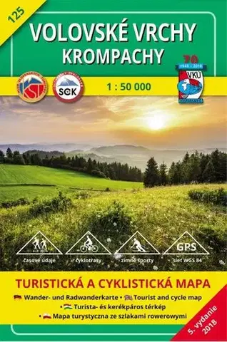 Turistika, skaly Volovské vrchy - Krompachy - TM 125 - 1: 50 000